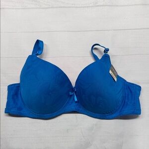 Viola’s Secret NWT Royal Blue Floral Padded Underwire Bra 9793D 42D